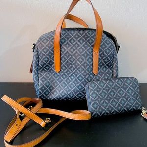 FOSSIL Sydney Satchel Bag with Matching Wallet